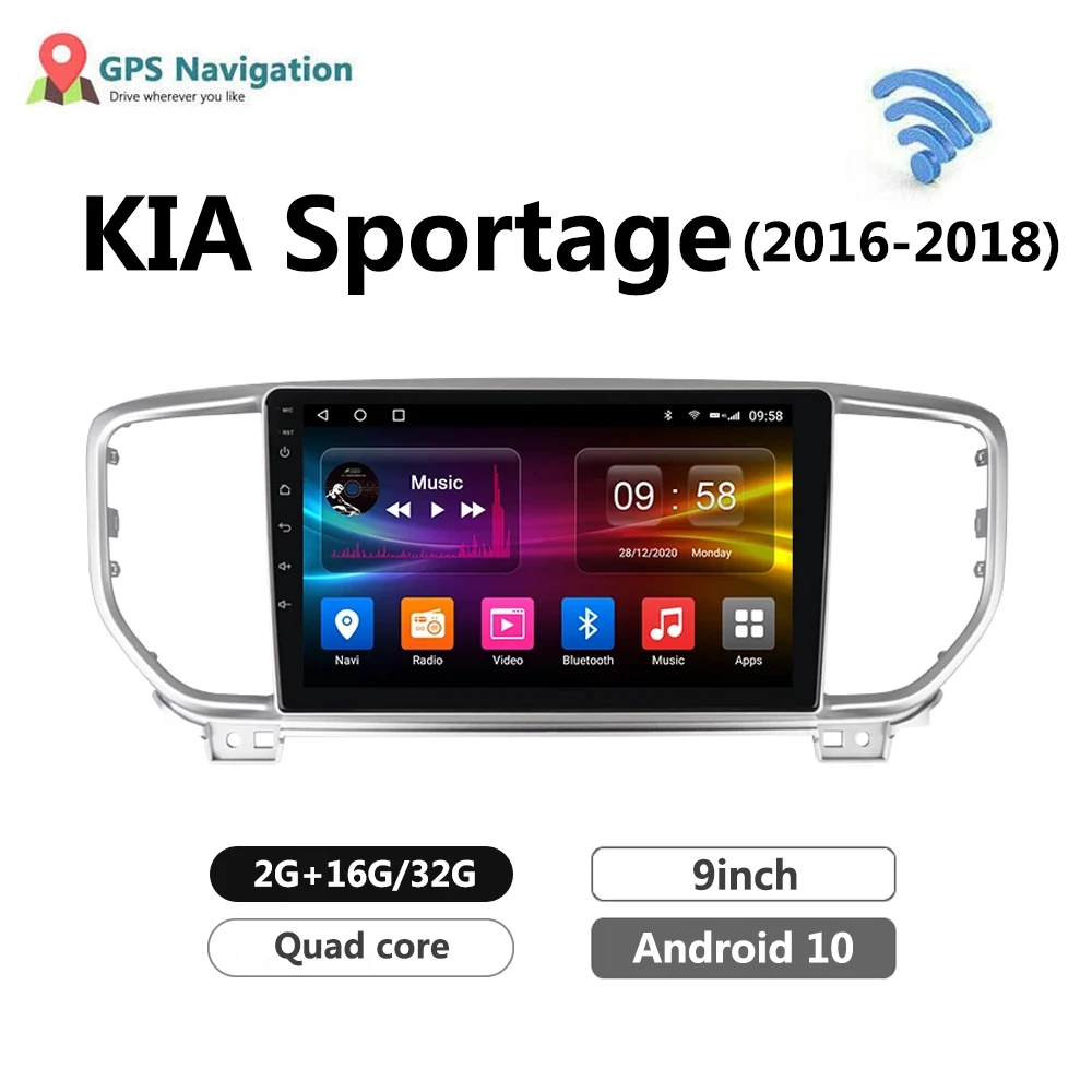 

Android10 For KIA Sportage 4 2016 2017 2018 KX5 Audio 2G+32G Car Android Radio Multimedia Player GPS Navigator No 2din 2 din dvd