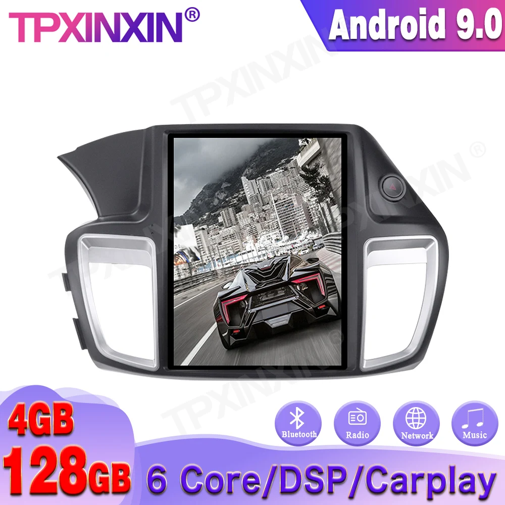 

Беспроводной Carplay Android 9 для Honda Accord 9 9 2012-2017 экран Tesla Автомобильный GPS-навигатор головное устройство мультимедийный плеер авторадио