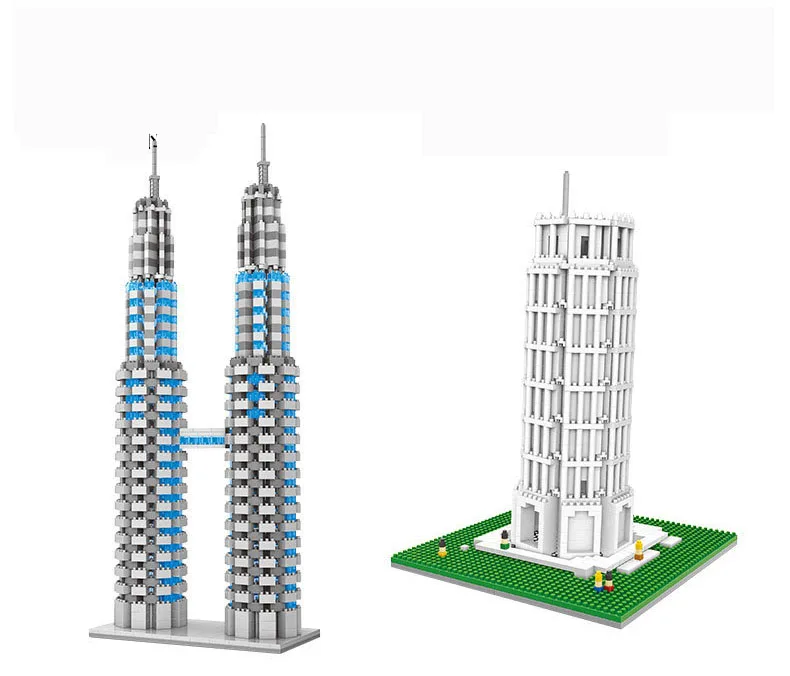 Миниатюрные строительные блоки сборные современное здание известная культура