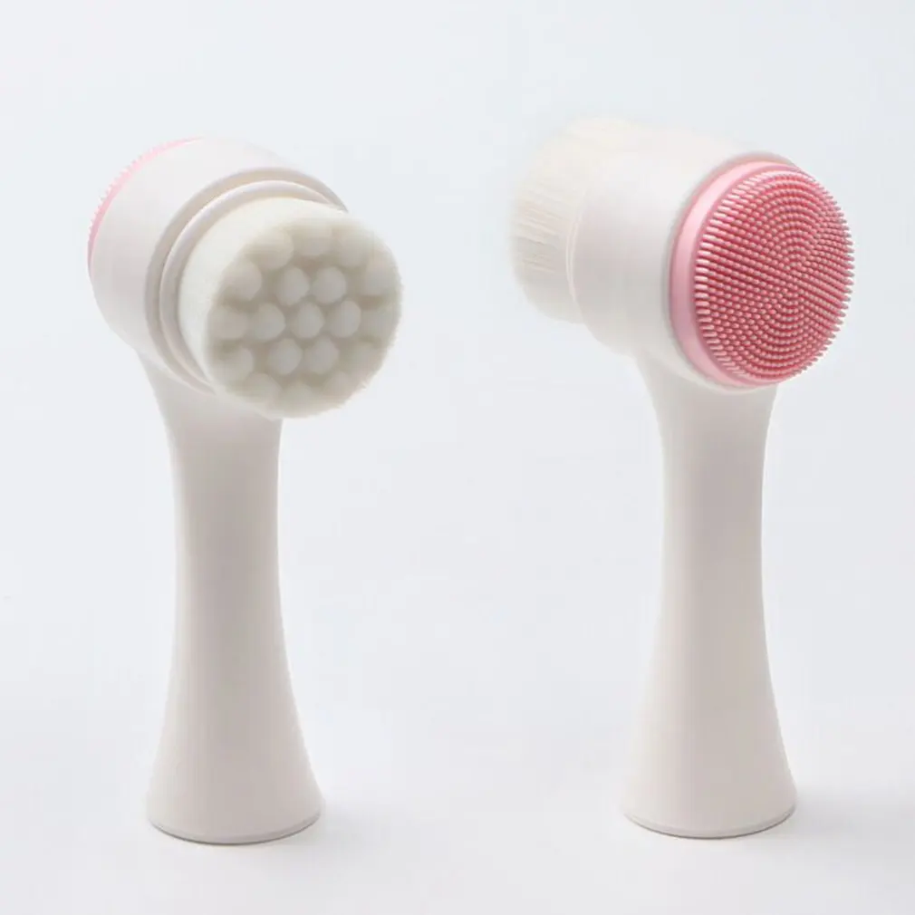 

3D Facial Cleansing Instrument Manual Cleansing Brush Silicone Double-sided Massage Brush Facial Cleansing Artifact