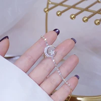 2021 luxury pull out adjustable link chain bracelets for women girls cubic zirconia moon stars charm bracelet fashion jewelry