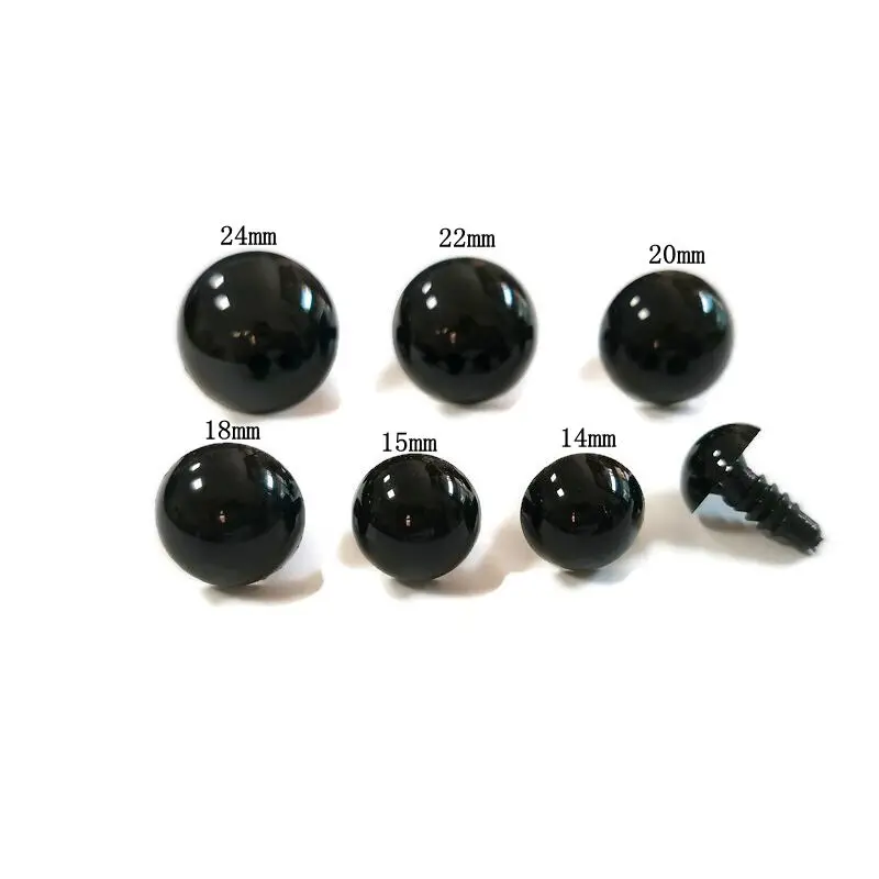 

Safety Black Amigurumi Eyes For Doll With Plastic Washers 14mm/15mm/16mm/18mm/20mm/22mm/24mm