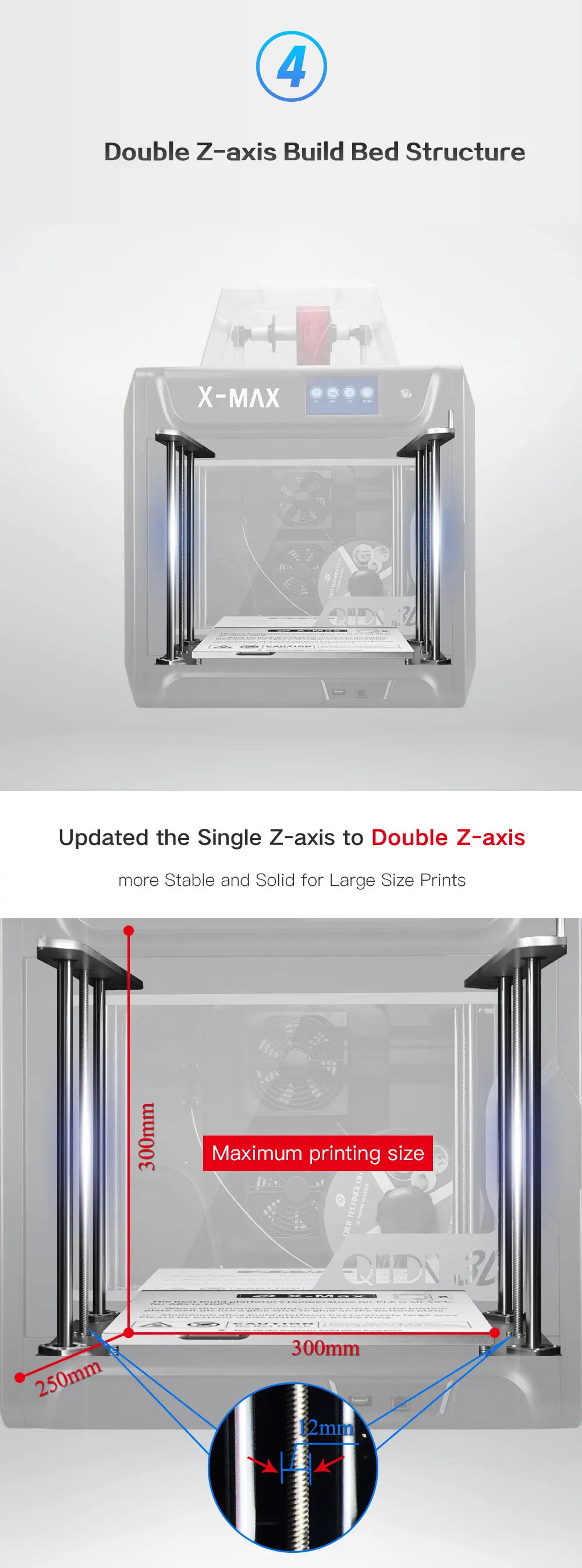 QIDI TECH X-MAX 3d принтер с высокой температурой экструдер