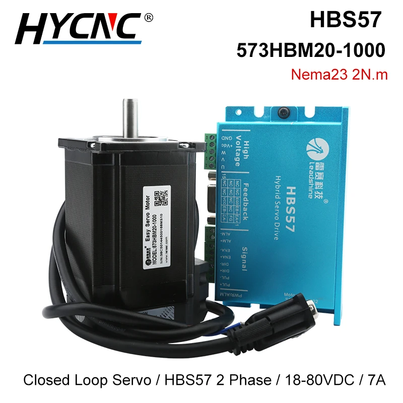 

HBS57 Closed Loop Hybrid Servo Motor Controller 2N NEMA 23 57 Stepper Motor Group With Encoder For CNC Milling Machine Engraving