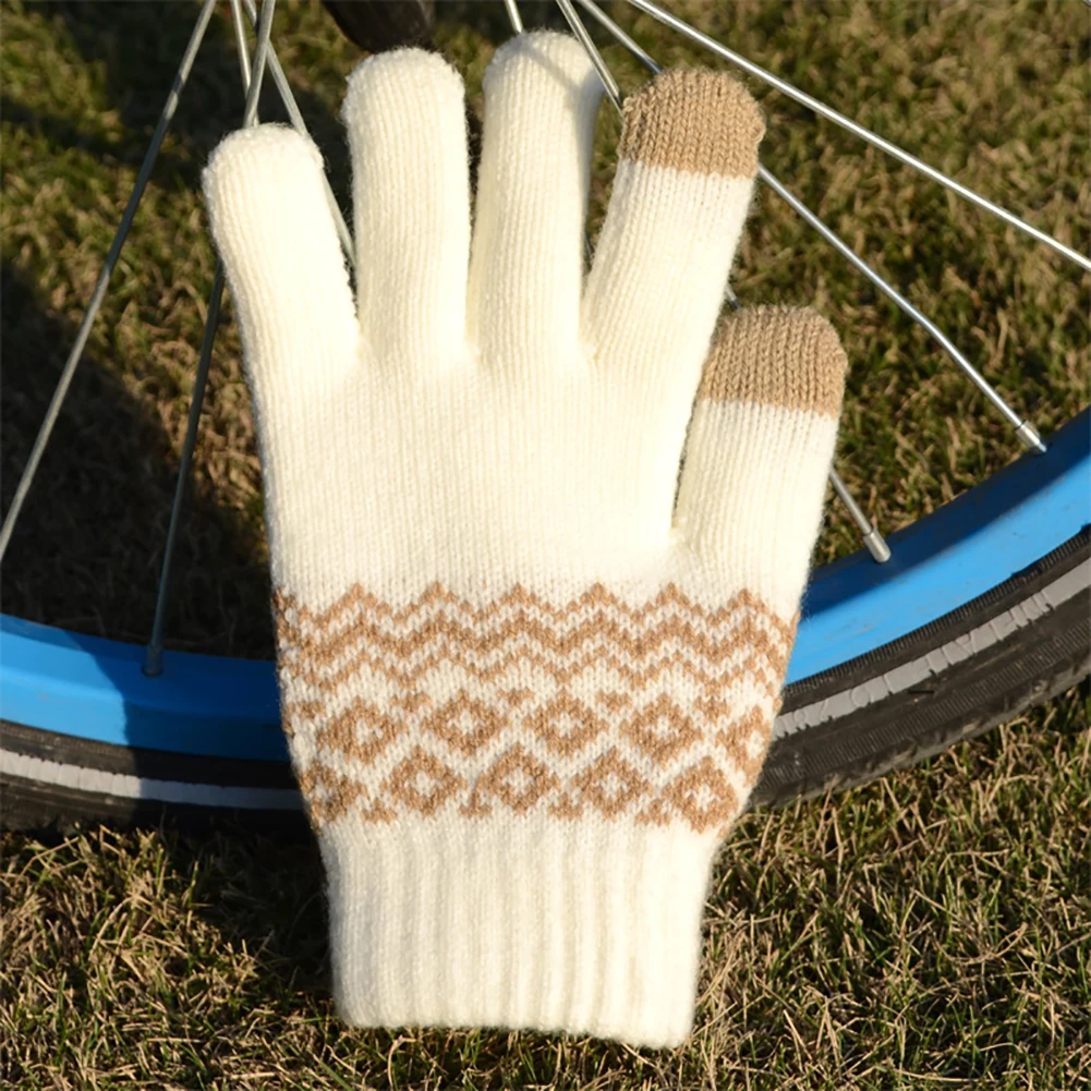 Новинка 2019 мужские и женские утолщенные теплые вязаные перчатки с сенсорным