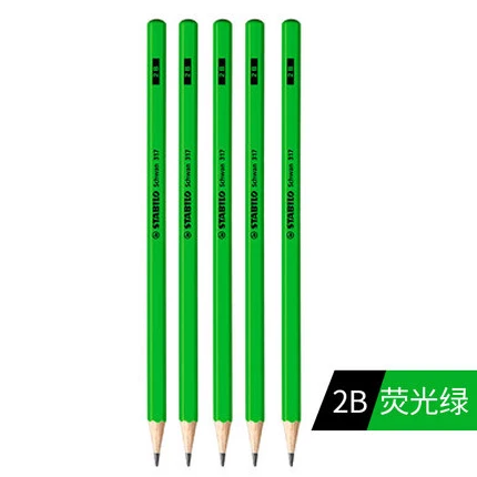 2B Green 5 шт./лот Stabilo 317 шестиугольные стандартные карандаши HB/2B деревянные нетоксичные цветные Стандартные Карандаши - Цвет: 2B Green