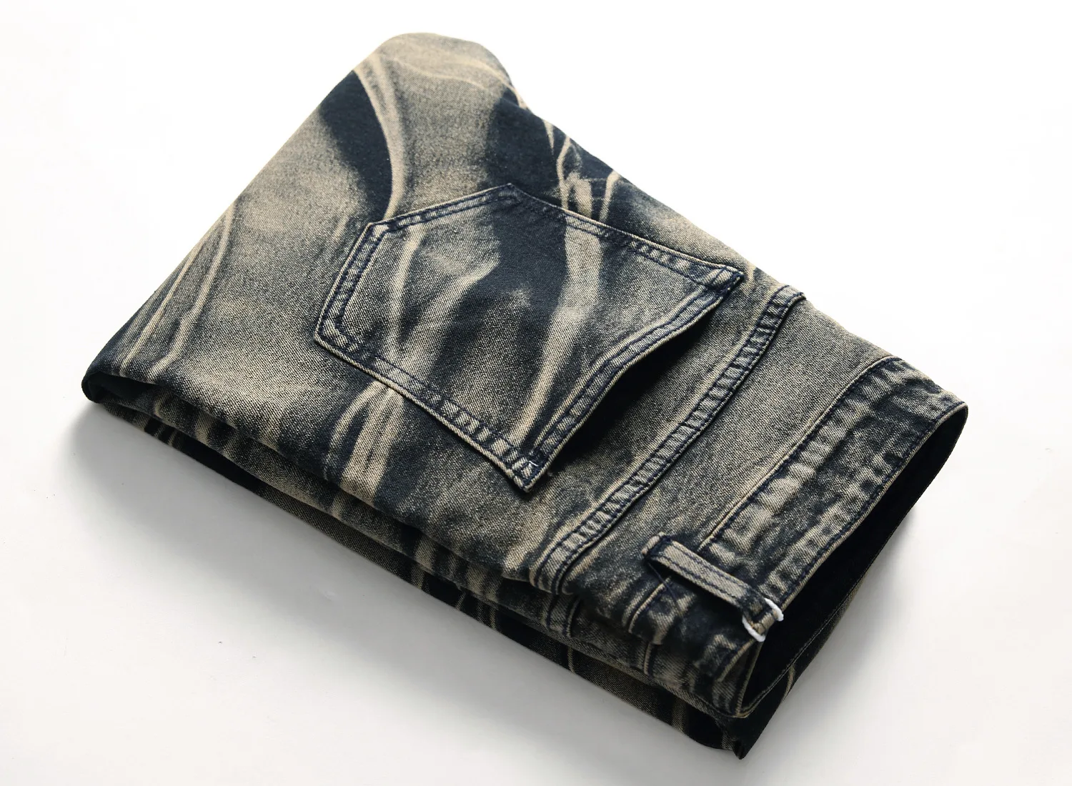 Мужские Винтажные рваные джинсы Джоггеры в стиле ретро желтые потертые