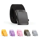 BLA холщовый ремень для женщин и девочек, гладкая Пряжка, повседневный пояс на талию, тактический ремень для джинсов, студентов, Регулируемый унисекс 130 см Z20