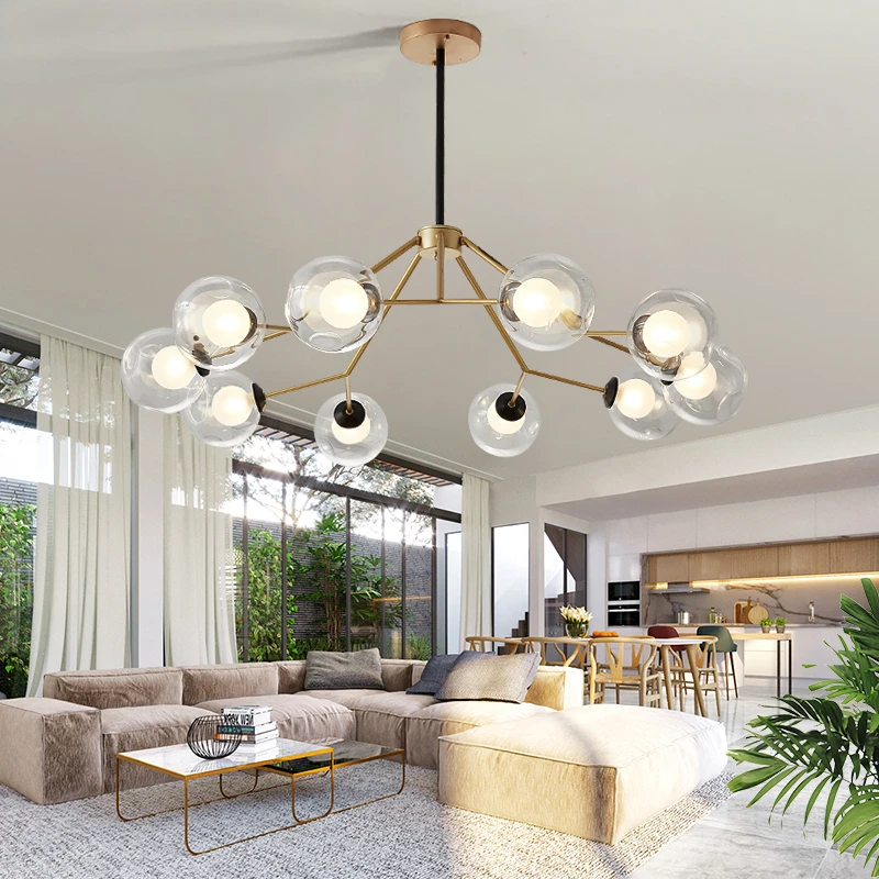 2020 стеклянные люстры Современные светодиодные потолочное светодиодное