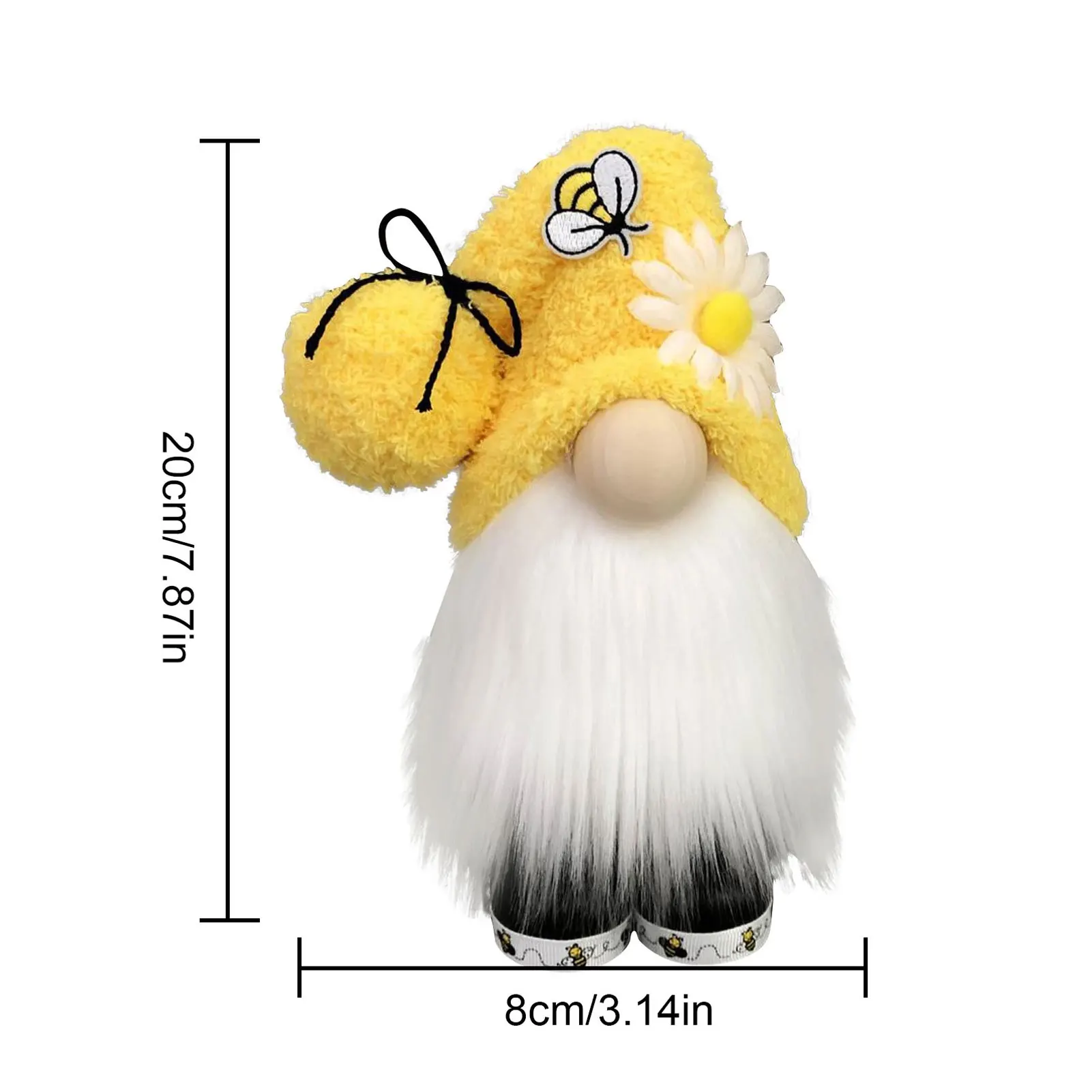 

Bumble Bee Striped Gnome Plush Faceless Doll Plush Toy Figurines Scandinavian Tomte Nisse Swedish Honey Bee Elfs Home Kids Toy