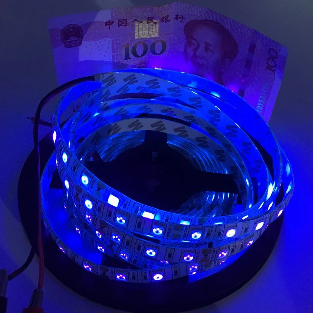 УФ светодиодный полосы светильник 5050 SMD 60 s/m 395 405nm ультрафиолетовым излучением