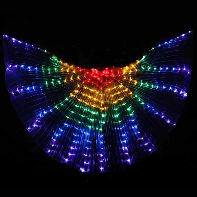 

Ruoru Rainbow Color Alas Angle Led Wings Adult Led Costume Circus Led Light Luminous Costumes Party Show Isis Wings Dancewear