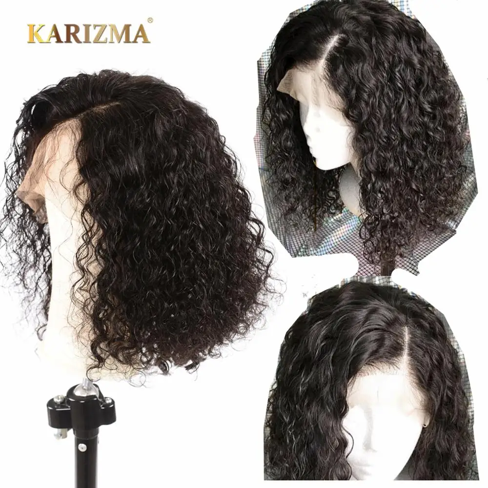 Волнистые человеческие парики для черных женщин 13X4 предварительно сорванные с