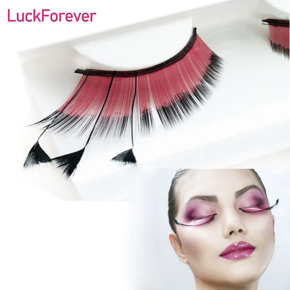 Накладные ресницы с длинными перьями ручной работы красочные накладные