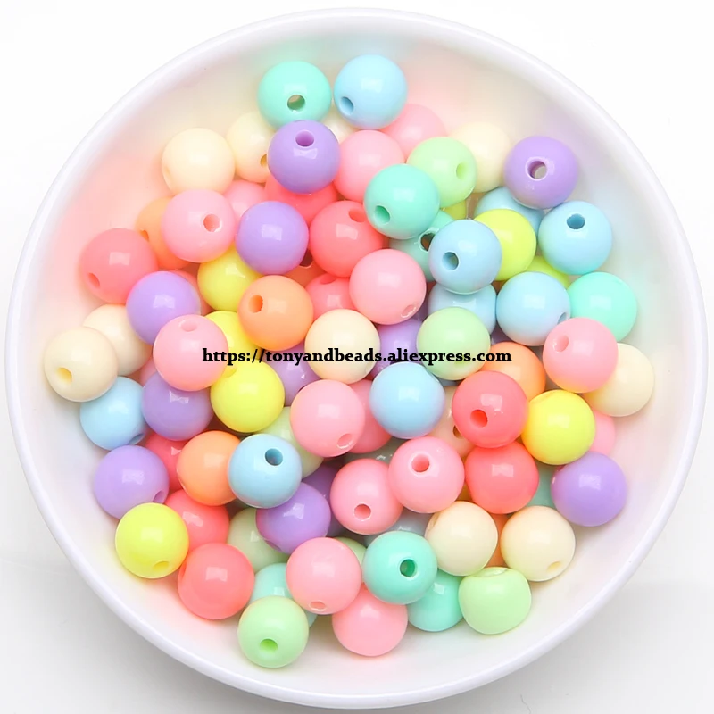 

9th Aug Mixed Gumball Bubblegum Acrylic Round Ball Spacer Beads 4 6 8 10 12MM Pick Size For Jewelry Making