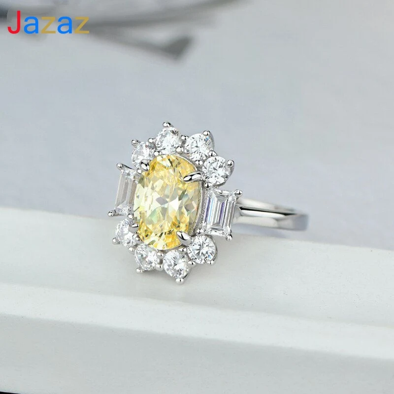 

Женское кольцо из серебра 100% пробы, с овальным топазом