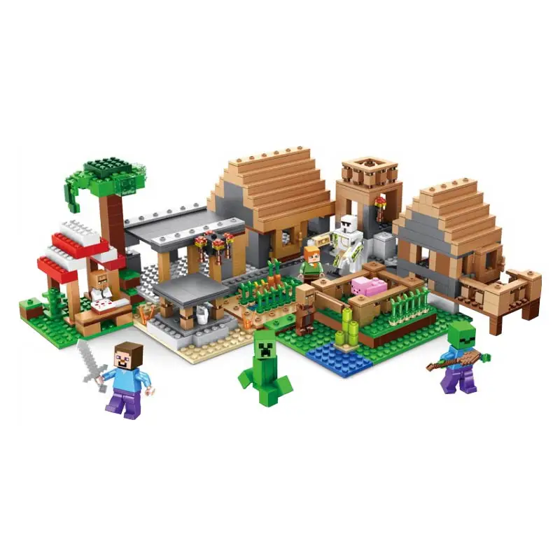 

Маленькая деревня с моим миром экшн-Фигурки Модели Строительные блоки Набор кирпичей подарки Обучающие игрушки для детей