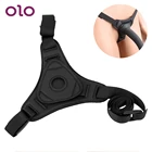OLO реалистичные пенис брюки Лесбийский страпон, фаллоимитатор трусики регулируемые интимные игрушки для женщин принудительный пояс для оргазма Женский мастурбатор