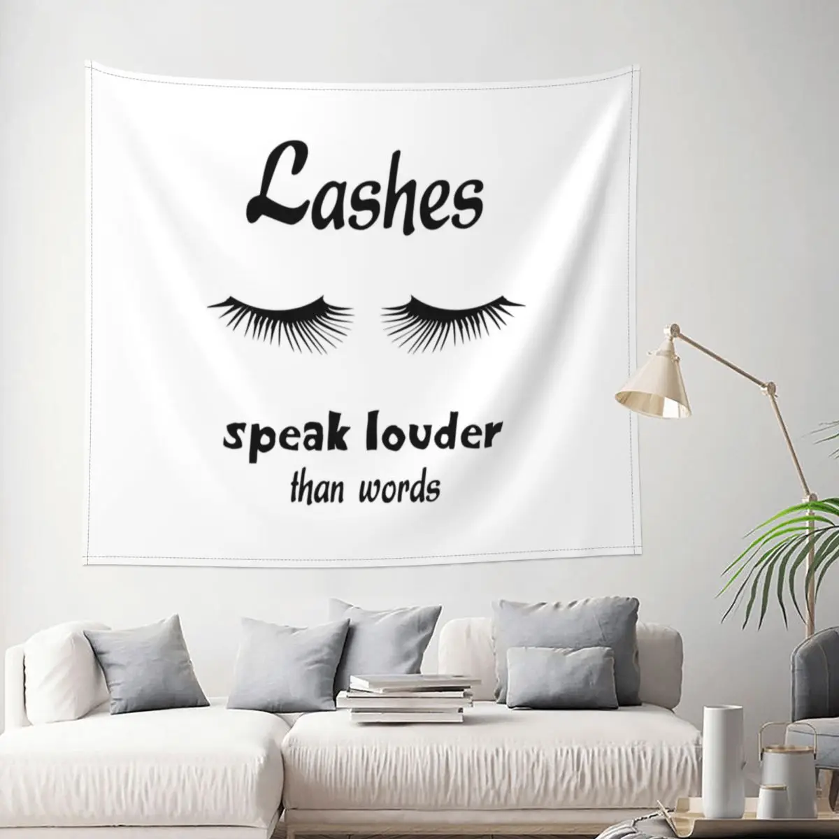 

Lashes Speak Louder Tapestry Eyelash Extensions Artist Decoration Wall Room Home Decor Hanging Living room Kawaii Pattern Gift