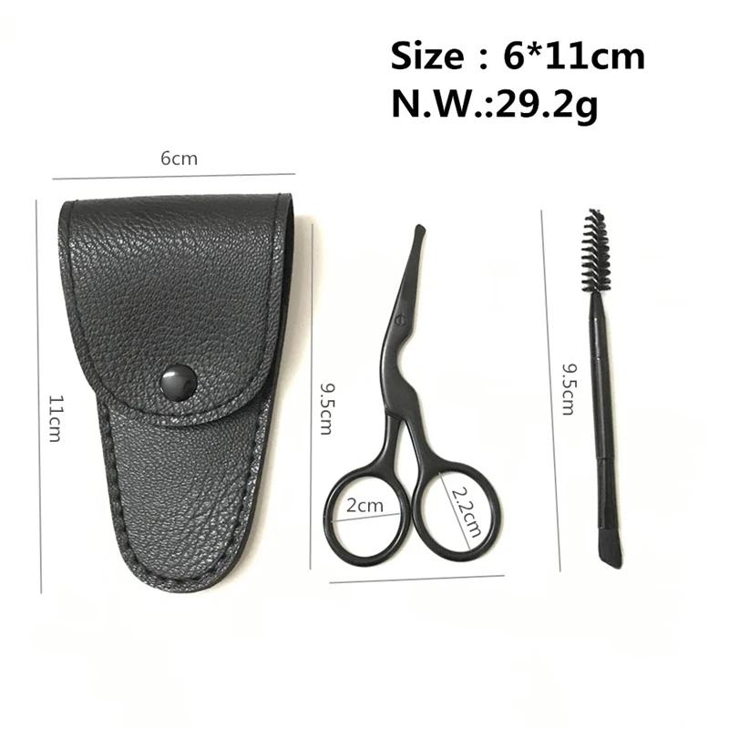 

Beard Beauty Stainless Steel Round Head Safety Small Scissors Curved Tip Eyebrow Scissors Beard Beauty Shear Scissors