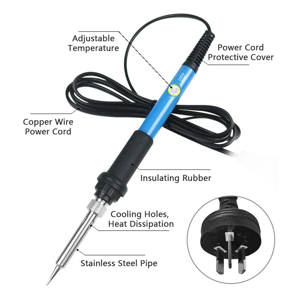 

60W 15 PCS Soldering Gun Kit Handheld Soldering Gun Adjustable Temperature Ceramic Electric Soldering Iron Welding Repair Tool