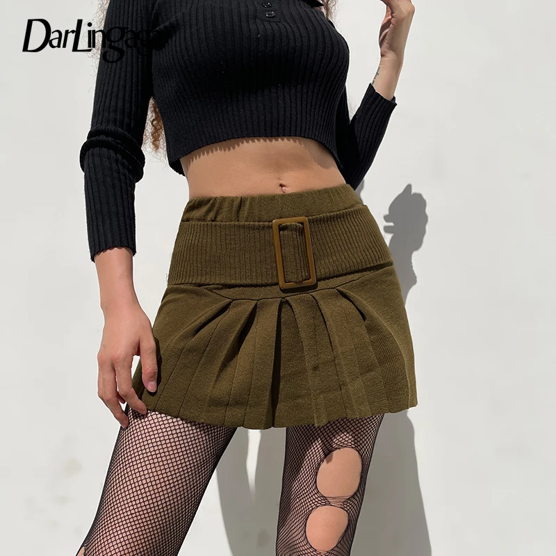 

Женская трикотажная Мини-юбка в складку, с высокой талией