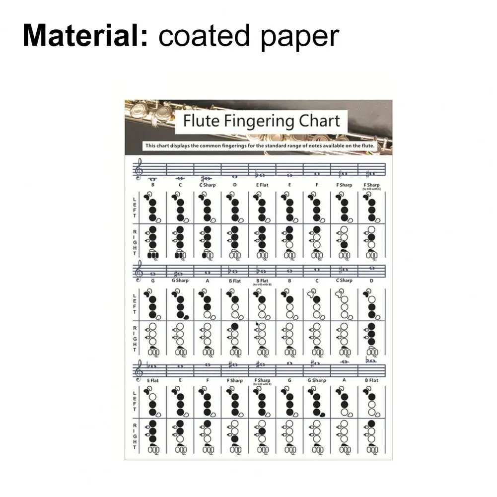 Профессиональная Таблица флейт для гитары таблица измерения пальцев обучения