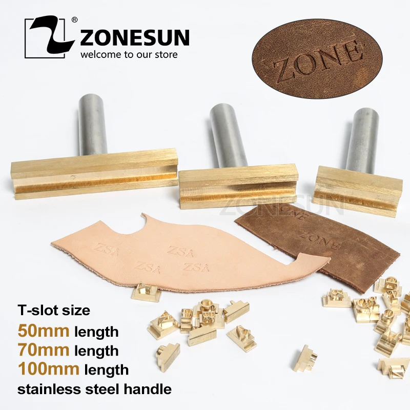ZONESUN 5/7/10 см Т слот Алфавит цифры символы кожа штамповка холодный пресс инструмент