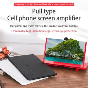14 inch 3d mobile phone screen magnifier hd video amplifier stand bracket movie game magnifying folding phone desk holder free global shipping