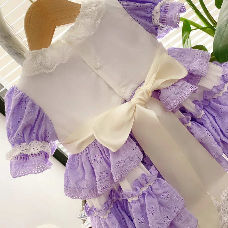 

2020Summer Spain Jacquard Princess Dress Fluffy Princess Dress Toddler Girl Dresses Kids Dresses for Girls Cotton Purple Quality