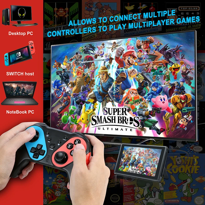 Беспроводной Bluetooth геймпад NS для ПК Switch Pro игровой джойстик контроллер консоли с