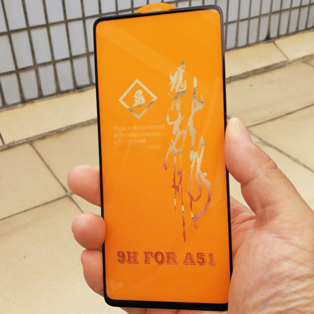 Закаленное стекло с полным экраном для Samsung Galaxy A51 A71 2.5D изогнутое Олеофобное
