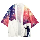 Горячая Распродажа 2021, новый продукт, модный кардиган, традиционное кимоно для взрослых с 3d цифровой печатью звездного неба