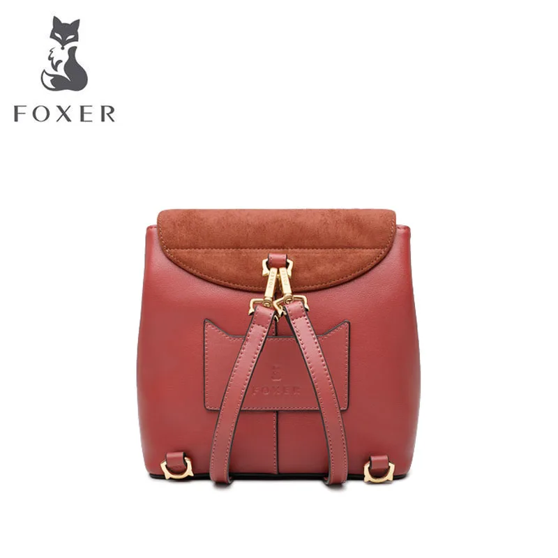 FOXER роскошный высококачественный модный ретро рюкзак для женщин новая Корейская версия диких мягких кожаных сумок двойного назначения