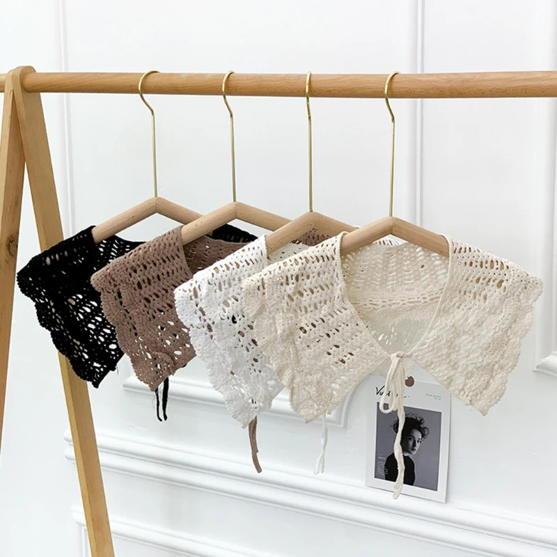 Женская ажурная вязаная шаль 896E милый вязаный крючком двухслойный кружевной