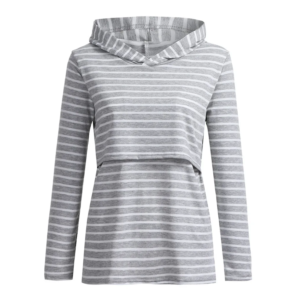 

Women's Pregnant Blouse Nursing Maternity Long Sleeves Hooded Breastfeeding Hoodie Sweatshirts Casual Spring Autumn Blouse Shirt