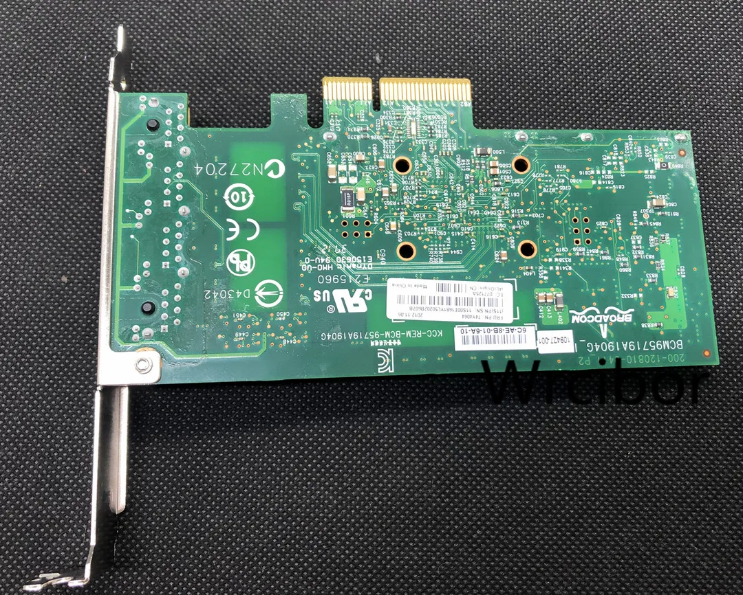 Broadcom BCM95719A1904G BCM5719A1KFBG BCM5719 DELL TMGR6 74Y4064 IBM KH08P 0KH08P четырехпортовая сетевая карта PCIe