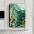 Абстрактная зеленая Золотая картина маслом в скандинавском стиле современные роскошные постеры и принты настенные картины для гостиной спальни Декор