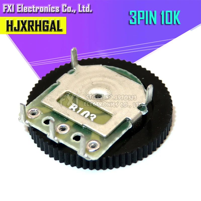 

5pcs Double Gear tuning potentiometer B103 10K 3pin 16*2mm Dial Potentiometer
