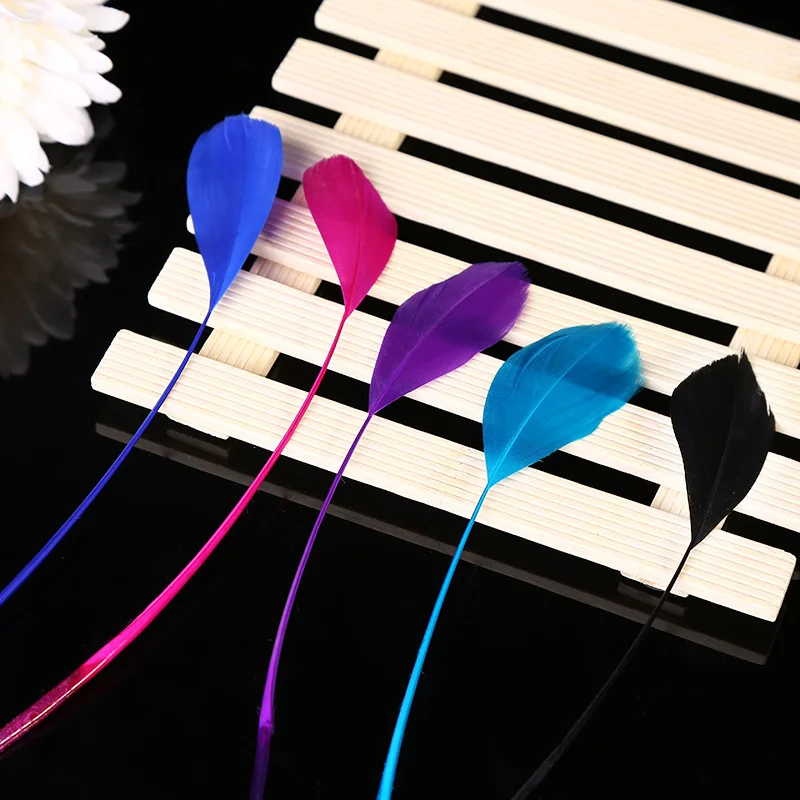 Длинные натуральные гусиные перья Высота 14 20 см для рукоделия изготовления