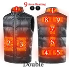 Мужская зимняя куртка с электрическим подогревом, жилет с USB-подогревом, зимняя термостатическая одежда с двойным переключателем, Теплая Охотничья Куртка