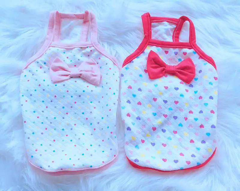 Волнистое Платье с принтом в горошек Хлопковая Милая одежда жилет сердечком для