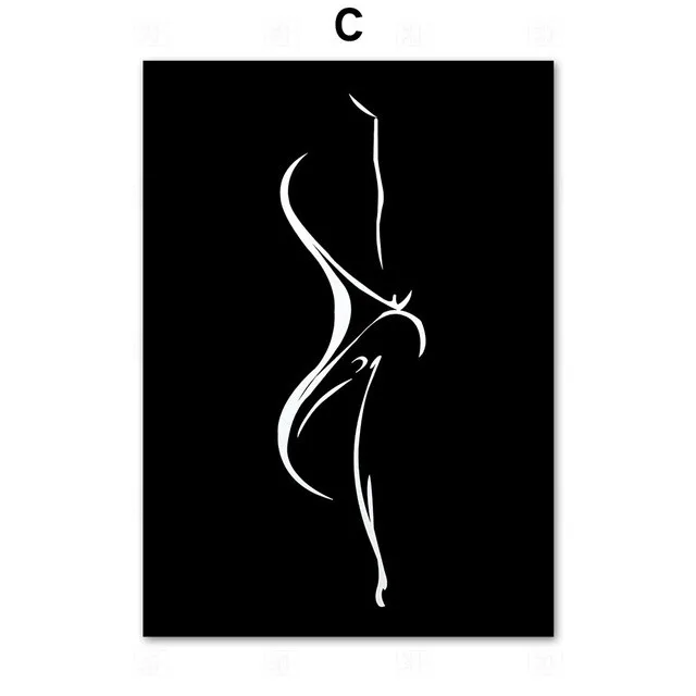 Черно-белая сексуальная женщина боди-арт современное искусство на холсте