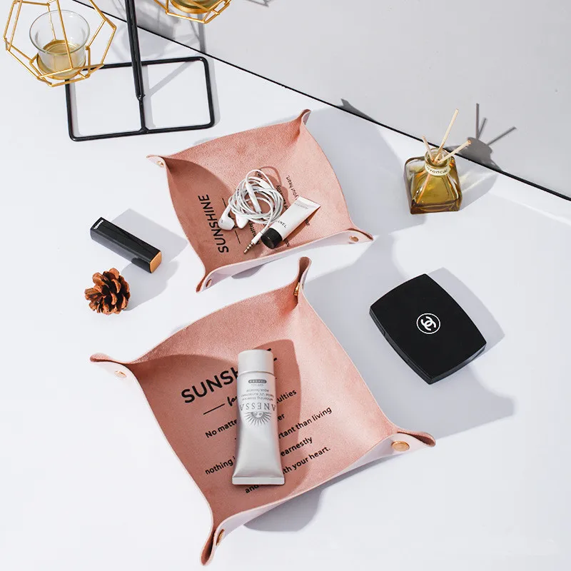 Кожаный ящик для хранения настольная корзина поднос гостиной спальни | Дом и сад