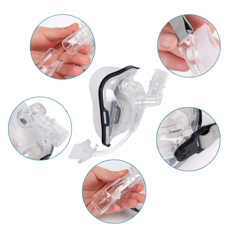Автоматическая маска для лица CPAP бипап с бесплатными Головными Уборами белая S M L