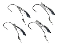bammax fishing hooks 2pcs 2g 3g5g 7g jig head hook with sequins and spring lock needle crank hook for soft bait crankbait tackle
