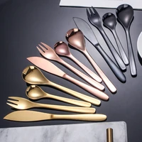 4pcsset stainless steel cutlery set japanese style camping tableware knife fork spoon steak travel dinnerware kitchen gadgets