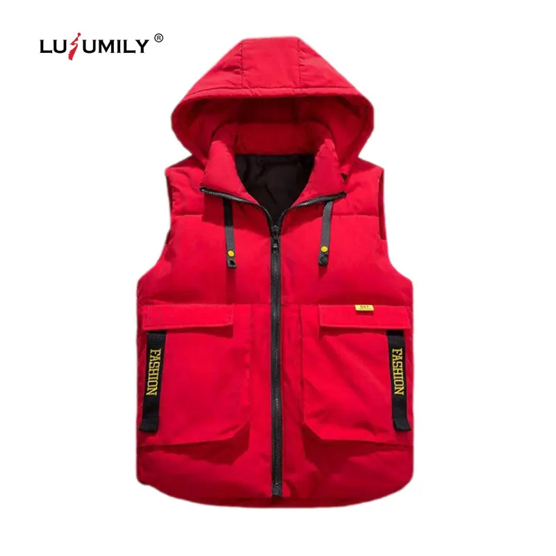 

Lusumily осень-зима 2021, Женский хлопковый жилет, повседневный трендовый жилет, модный бренд, куртка без рукавов, пальто, рабочая одежда, жилет