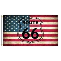 3x5 ft route 66 motorcycle biker rider retro usa flag for decor hanging
