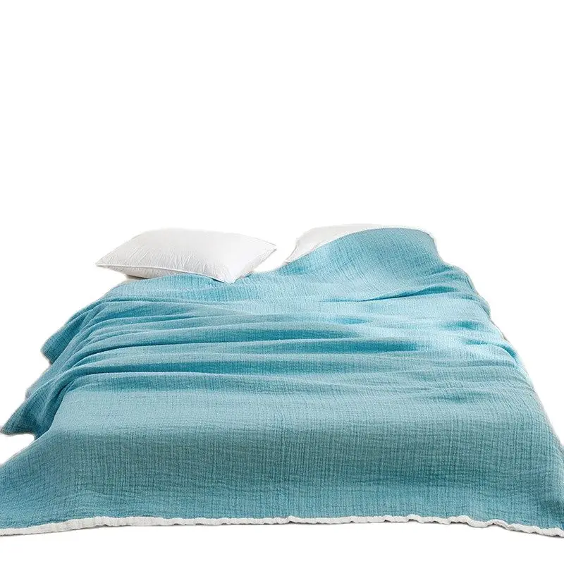 Домашний текстиль голубое Марлевое полотенце одеяло мягкий 100% хлопок кофейный